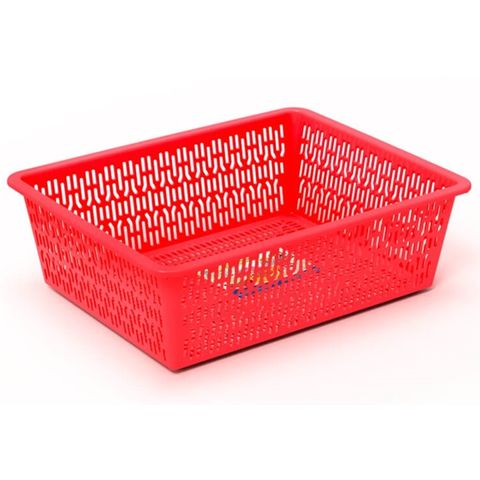 Rổ nhựa hình chữ nhật kích thước 38x26x9 cm - Mã số 1090