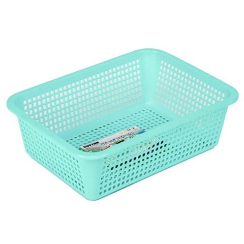 Rổ nhựa hình chữ nhật kích thước 38x26x9 cm - Mã số 1090