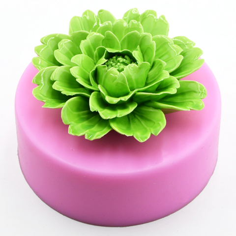 Khuôn rau câu silicon hoa mẫu đơn tầng - Loại 8 cm – Mã 1827
