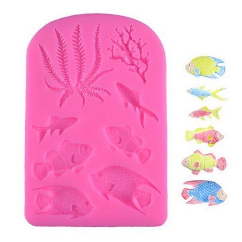 Khuôn silicon làm bánh, rau câu cá biển, san hô, rong biển - 1098