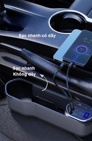 Hộp Để Đồ Đa Năng Ô Tô MITARY - Sạc Nhanh 4 Trong 1, Thiết Kế Thông Minh, Tích Hợp Sạc Không Dây cho Điện Thoại