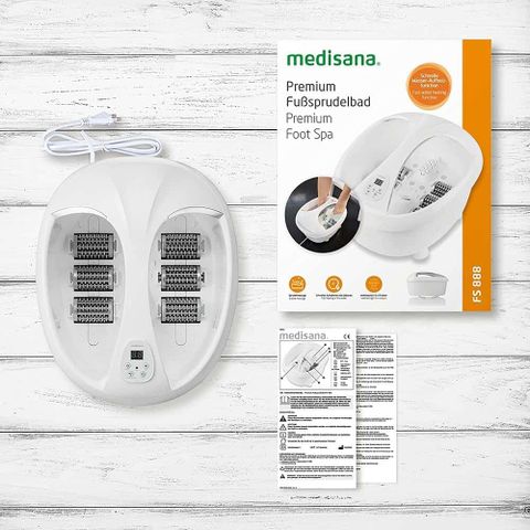 Bồn Ngâm Chân Medisana FS 888 - Spa Massage Chân Cao Cấp, Nhiệt Độ Điều Chỉnh, Hệ Thống Đèn Màu, Con Lăn Massage Chân Nhập Khẩu Đức