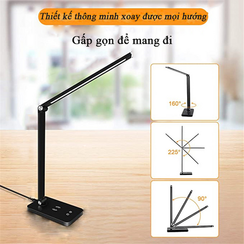 Đèn Bàn Học Chống Cận MITARY - Đèn LED Tích Điện Cảm Ứng, Điều Chỉnh Sáng Màu, Gấp Gọn Mang Đi, Tiện Lợi Cho Học Tập