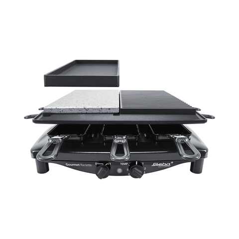 Bếp nướng điện 2 vùng STEBA RC 4 Plus Deluxe - Vỏ thép không gỉ, tấm nướng chống dính, điều khiển nhiệt độ, dễ làm sạch