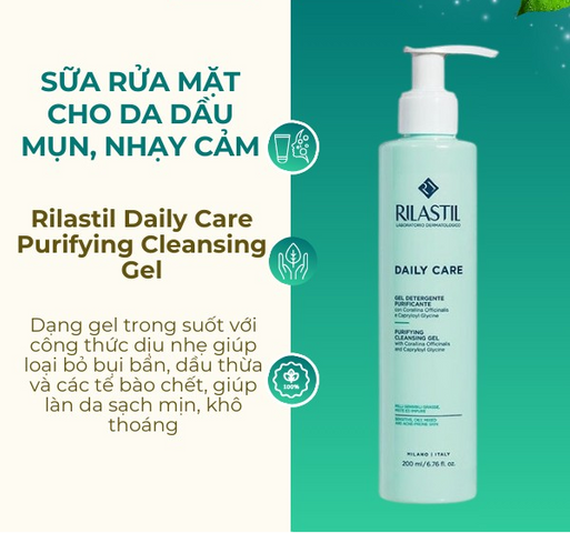 Gel Rửa Mặt Rilastil Daily Care Purifying Cleansing Gel 200ml