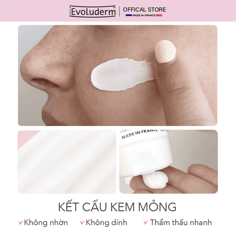 Kem Dưỡng Ẩm Evoluderm - Phục Hồi Da Khô Nhạy Cảm, Chiết Xuất Tự Nhiên 97%, Dưỡng ẩm và Làm Dịu Da Hàng Ngày