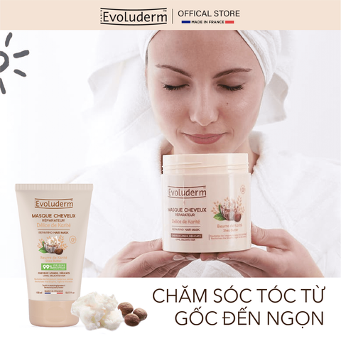 Kem ủ tóc Evoluderm Tăng Cường Dưỡng Ẩm và Phục Hồi Cho Tóc Nhuộm - Chiết Xuất Keratin và Bơ Hạt Mỡ, Tóc Bóng Mượt, Chắc Khỏe
