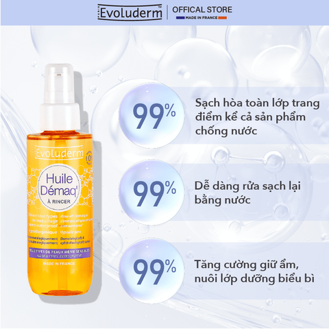 Dầu Tẩy Trang Hạnh Nhân Evoluderm - Làm Sạch Sâu, Dưỡng Ẩm Da, Chứa 96% Thành Phần Thiên Nhiên, Cho Da Thêm Khỏe Mạnh