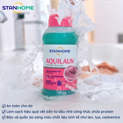 Nước Giặt Đậm Đặc AQUILAUN 1000ml cho Len và Lụa Trắng Sáng, Hương Gỗ Tươi Mát - Sạch Bẩn Hiệu Quả, Bảo Vệ Vải Tối Ưu