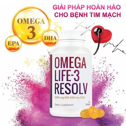 Dầu Cá Omega Life 3 Resolv Unicity 120 Viên - Hỗ Trợ Tim Mạch, Sáng Mắt, Cải Thiện Da, Bổ Sung Omega-3 Dinh Dưỡng