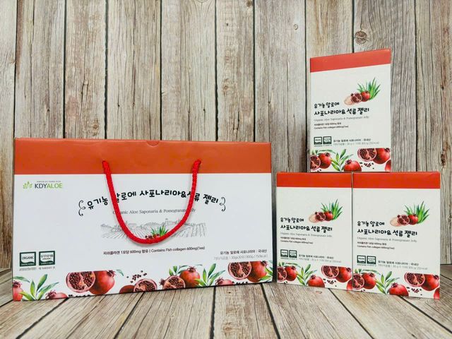 THẠCH NHA ĐAM SÂM VỊ LỰU KDY ALOE - COLLAGEN ĐẸP DA - Hộp 10 gói