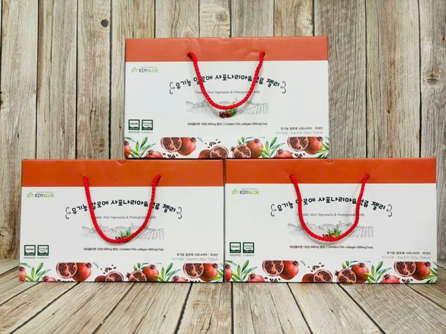 THẠCH NHA ĐAM SÂM VỊ LỰU KDY ALOE - COLLAGEN ĐẸP DA - Hộp 10 gói