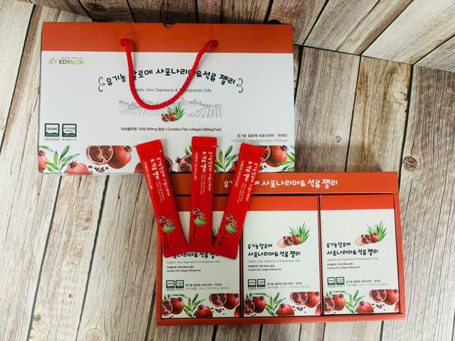 THẠCH NHA ĐAM SÂM VỊ LỰU KDY ALOE - COLLAGEN ĐẸP DA - Hộp 10 gói