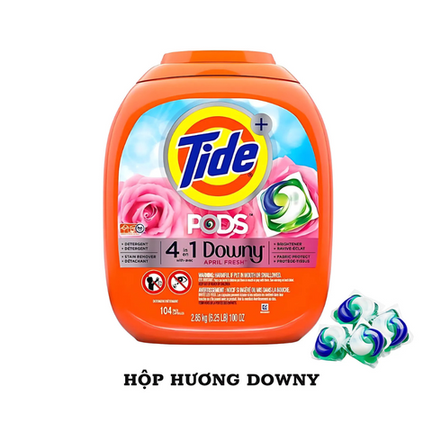 Viên Giặt Xả Tide 104 viên 4in1, Laundry Detergent Free & Gentle