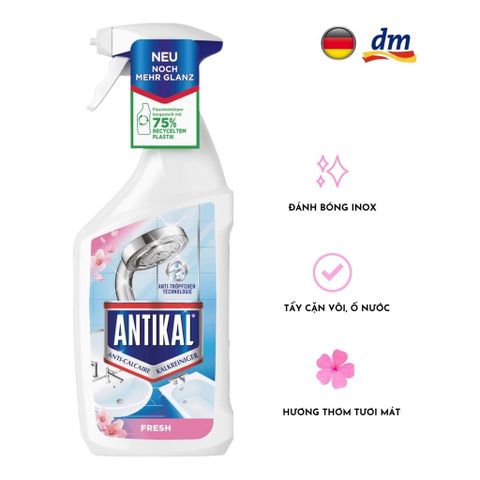 Xịt Tẩy Cặn Canxi Antikal 700ml - Dầu Rửa Vách Kính, Vòi Sen Đa Năng Châu Âu - Loại Bỏ Vết Bẩn Mạnh Mẽ, An Toàn Cho Gia Đình
