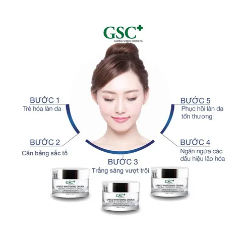 Kem Dưỡng Trắng GSC Speed Whitening Cream 50ml - Chống Nám, Cung Cấp Độ Ẩm, Làn Da Trắng Sáng, Đều Màu, Dưỡng Da Mịn Màng