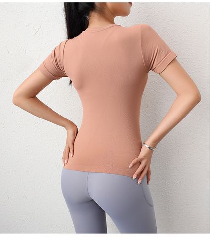 Áo Thun Nữ Tay Ngắn Phom Body Đẹp - Chất Liệu Co Giãn Thoải Mái, Kiểu Dáng Thời Trang Năng Động - Màu Cam Đất, Hồng, Đen, Size M, L