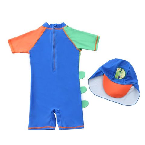 Đồ Bơi Chống Nắng Tạm Thời Cho Bé Trai Hình Khủng Long Kèm Nón - Vải Chống Nước Siêu Bền, An Toàn Khi Đi Bơi