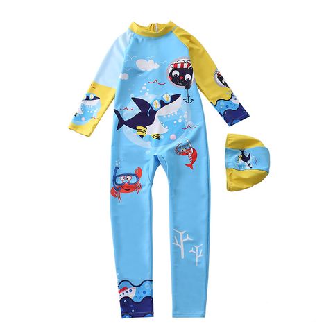 Bộ Đồ Bơi Liền Thân Dài Chống Nắng Cho Bé - Họa Tiết Kỳ Lân - Size M đến 5XL