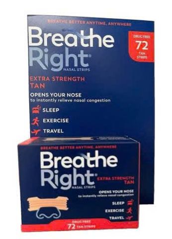 Miếng Dán Giảm Nghẹt Mũi Breathe Right 72 Miếng - Chống Ngáy, Hỗ Trợ Ngủ Ngon, Giảm Dị Ứng Mũi  - Sản Phẩm Chính Hãng Mỹ