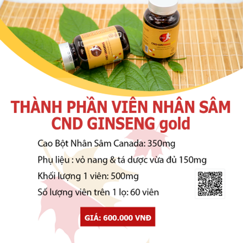 Viên Nhân Sâm CND GINSENG Gold - Thực Phẩm Bảo Vệ Sức Khỏe Hỗ Trợ Năng Lượng & Giấc Ngủ - 60 Viên Canada