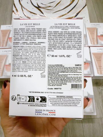 Set Nước Hoa Nữ Lancome La Vie Est Belle EDP 4ml + Sữa Dưỡng Thể 50ml - Hương thơm nữ tính quyến rũ