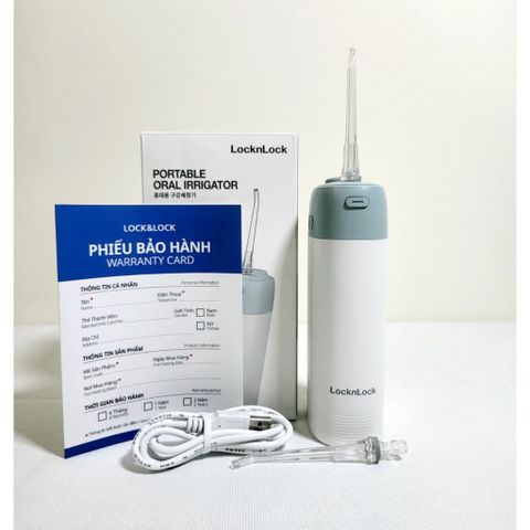 Máy Tăm Nước Không Dây LocknLock ENR116Mit- 170ML - 3 Chế Độ, 2 Đầu Tăm- Bảo Hành Chính Hãng