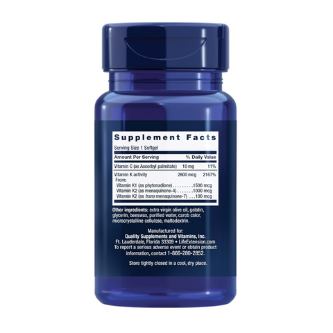 Bổ Sung Vitamin K2 MK-7 45mcg Life Extension 90 Viên Tăng Chiều Cao Khoẻ Xương Khớp Và Sức Đề Kháng