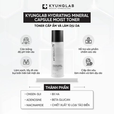 Nước Hoa Hồng Kyung Lab - Toner Cấp Ẩm Viên Nang Oxy Hydro 150ml - Dưỡng Da Tươi Mát và Mịn Màng, Chiết Xuất Từ Nước Khoáng Auvergne