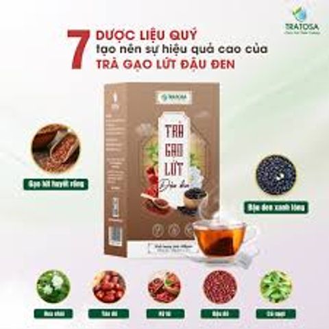 Trà gạo lứt đậu đen 7 vị TRATOSA giảm mỡ bụng, mỡ máu