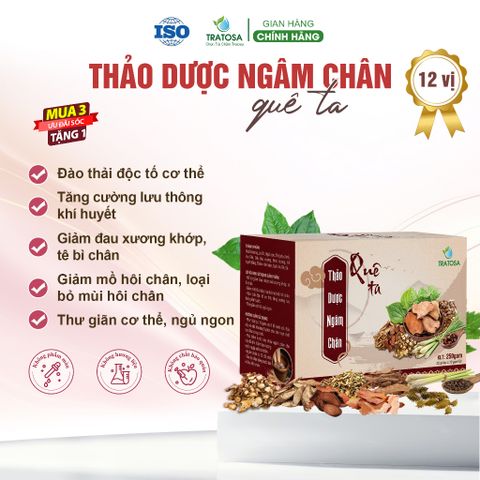 Ngâm Chân Thảo Dược Ngải Cứu & Lá Lốt - Giảm Đau Nhức, Tê Bì, Thải Độc, Ngủ Ngon - Muối Ngâm Chân Sạch Tự Nhiên 25 Túi Lọc