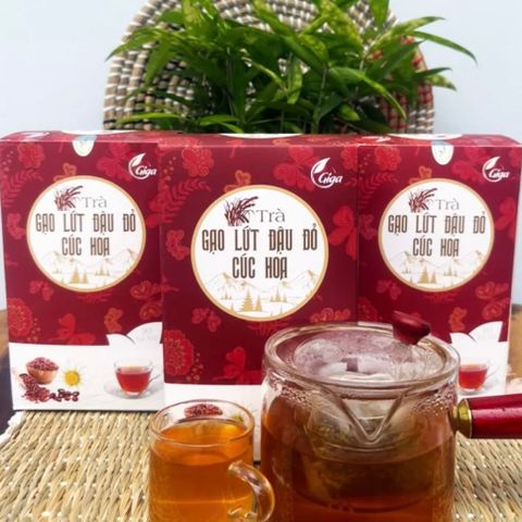 Trà Túi Lọc Gạo Lứt Đậu Đỏ Cúc Hoa GIGA Tốt Cho Sức Khỏe Tim Mạch, Hỗ Trợ Giảm Cân - Hộp 90 túi lọc
