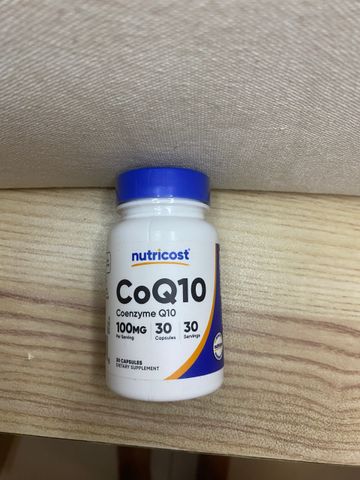 CoQ10 100MG Nutricost - Viên Uống Hỗ Trợ Sức Khỏe Tim Mạch, Cải Thiện Chức Năng Tim và Huyết Áp - 30 Viên