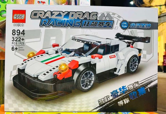Xe Ô Tô Đua Lắp Ráp Crazy Drag Racing - Bộ Đồ Chơi Lego 4 Phân Loại QS08 892 893 894 895 Cho Trẻ Em