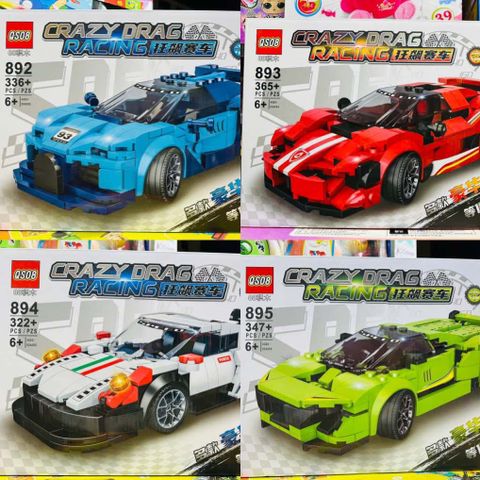 Xe Ô Tô Đua Lắp Ráp Crazy Drag Racing - Bộ Đồ Chơi Lego 4 Phân Loại QS08 892 893 894 895 Cho Trẻ Em
