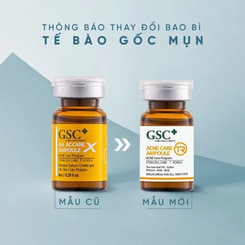 Ampoule Tế Bào Gốc Mụn GSC+ GA AC Care 8ml - Serum Chống Viêm, Kháng Khuẩn, Kiềm Dầu, Giúp Điều Trị Mụn Hiệu Quả