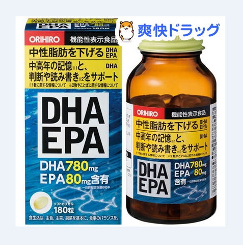 Viên uống bổ não DHA EPA của Orihiro 180 viên Nhật Bản