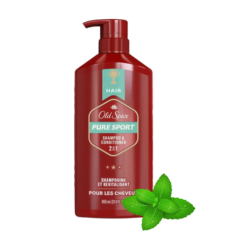 Dầu Gội Xả 2in1 Pure Sport Old Spice 650ML USA Mẫu Mới 