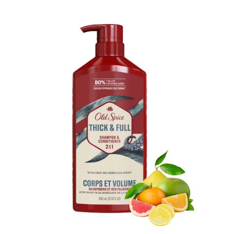 Dầu Gội Xả 2in1 Thick & Full Old Spice 650ML USA Mẫu Mới