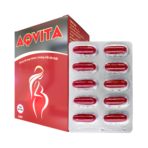 Viên Bổ Máu, Bổ Bà Bầu AQVITA Giúp Bổ Sung Dinh Dưỡng Toàn Diện Cho Phụ Nữ Mang Thai (Hộp 60 viên)