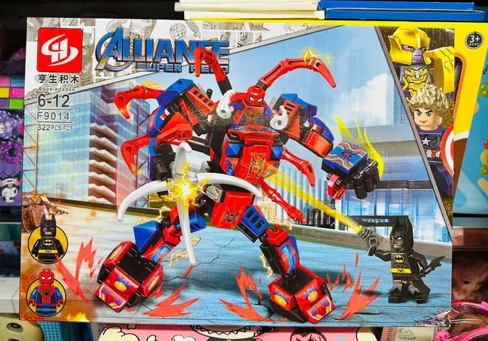 Đồ Chơi Lắp Ráp F9014-3 Spider-Man và Batman - Bộ Siêu Anh Hùng Alliance Lego - Quà Tặng Cho Fan Marvel DC