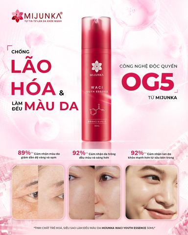 Tinh Chất Trẻ Hóa Da Mijunka Waci Youth Essence 50ml - Phục Hồi, Cấp Ẩm, Ngăn Ngừa Lão Hóa, Dưỡng Da Mịn Màng, Sáng Khỏe