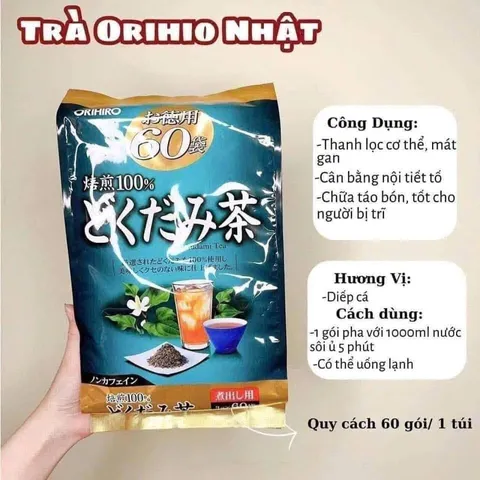 Trà diếp cá Orihiro túi lọc giúp thanh nhiệt, giải độc, nhuận tràng, giảm táo bón (60 túi x 3g)