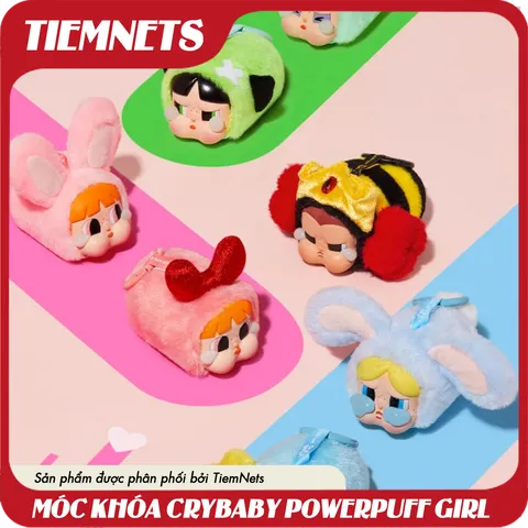 Móc Khóa Crybaby Powerpuff Girls - Bộ Mô Hình Vinyl Plush Blind Box POPMART, Quà Tặng Tưởng Nhớ Phim Hoạt Hình