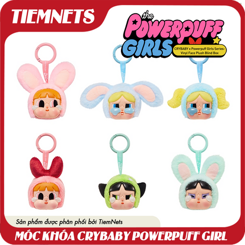 Móc Khóa Crybaby Powerpuff Girls - Bộ Mô Hình Vinyl Plush Blind Box POPMART, Quà Tặng Tưởng Nhớ Phim Hoạt Hình