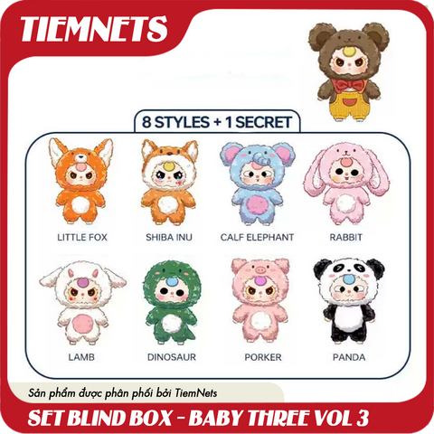 MÔ HÌNH BLIND BOX BABY THREE VOL 3 - VERSION PLUSH DOLL - CHÍNH HÃNG DOUMI