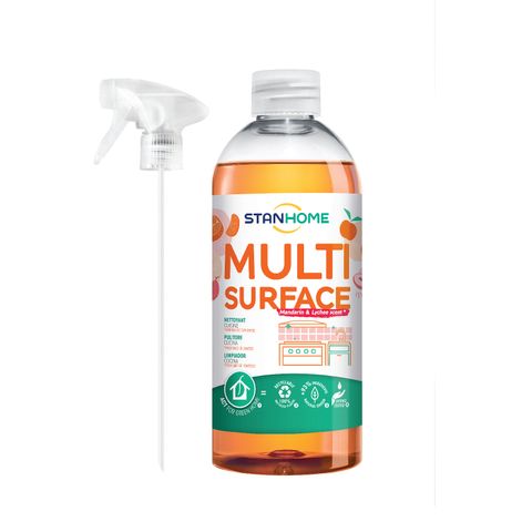 Xịt Làm Sạch Bếp Hữu Cơ Hương Quýt & Vải Stanhome 500ml - An Toàn Cho Da Nhạy Cảm, Hiệu Quả Cho Mọi Bề Mặt Nhà Bếp
