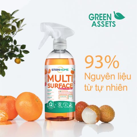 Xịt Làm Sạch Bếp Hữu Cơ Hương Quýt & Vải Stanhome 500ml - An Toàn Cho Da Nhạy Cảm, Hiệu Quả Cho Mọi Bề Mặt Nhà Bếp
