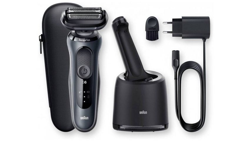 Máy cạo râu Braun Series 6 60-N7000cc - Cạo ướt & Khô, Pin Lithium-ion, Đầu cạo SensoFlex, Chống nước, Made in Germany