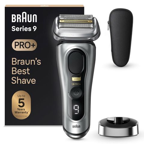 Máy Cạo Râu Điện Braun Series 9 Pro+ 9517S Bạc - Công Nghệ Cạo Râu Hiện Đại, Chống Nước, Thời Gian Chạy 60 Phút